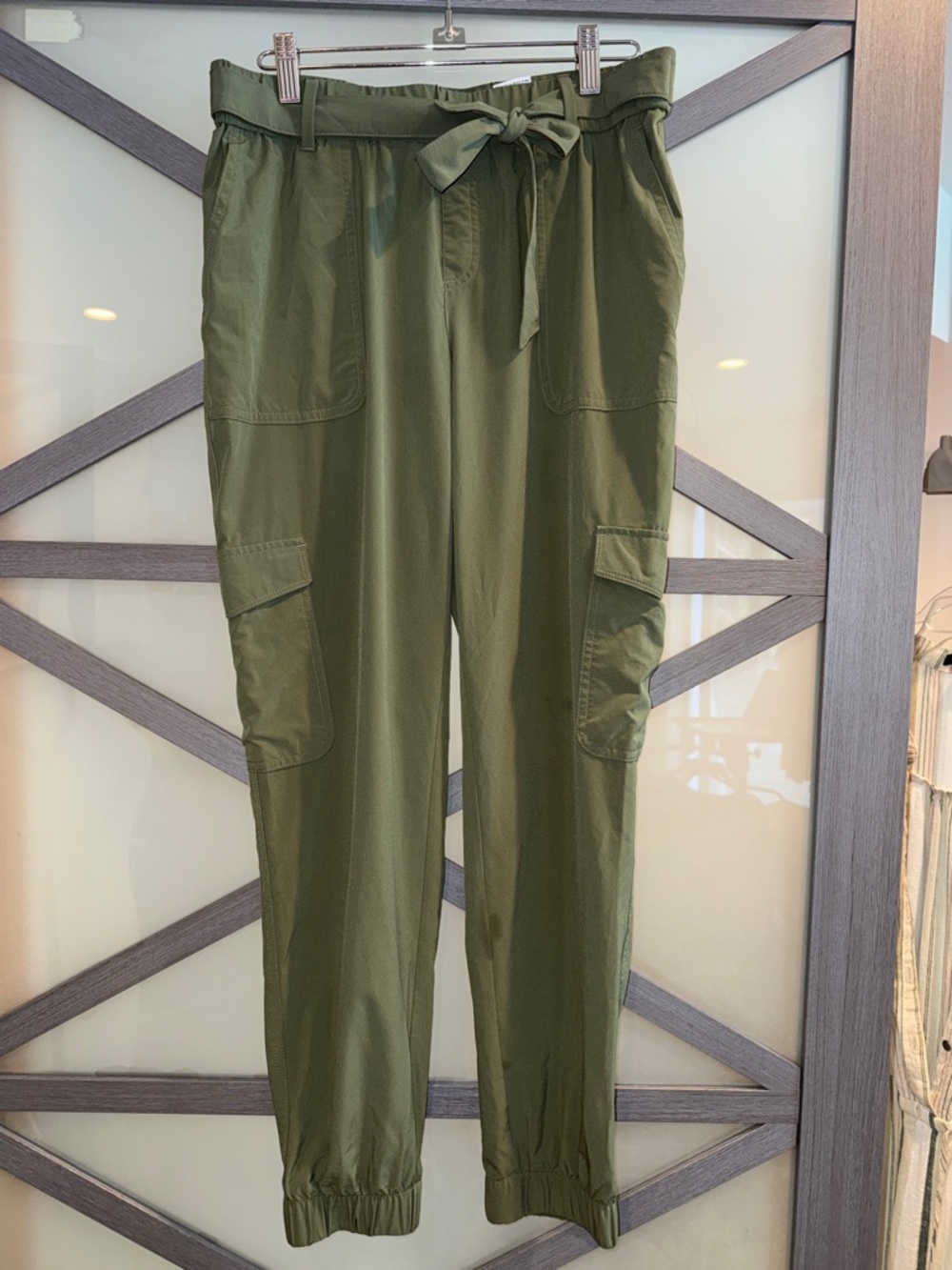 Banana Republic Olive Green Cargo Joggers with Drawstring Waist
